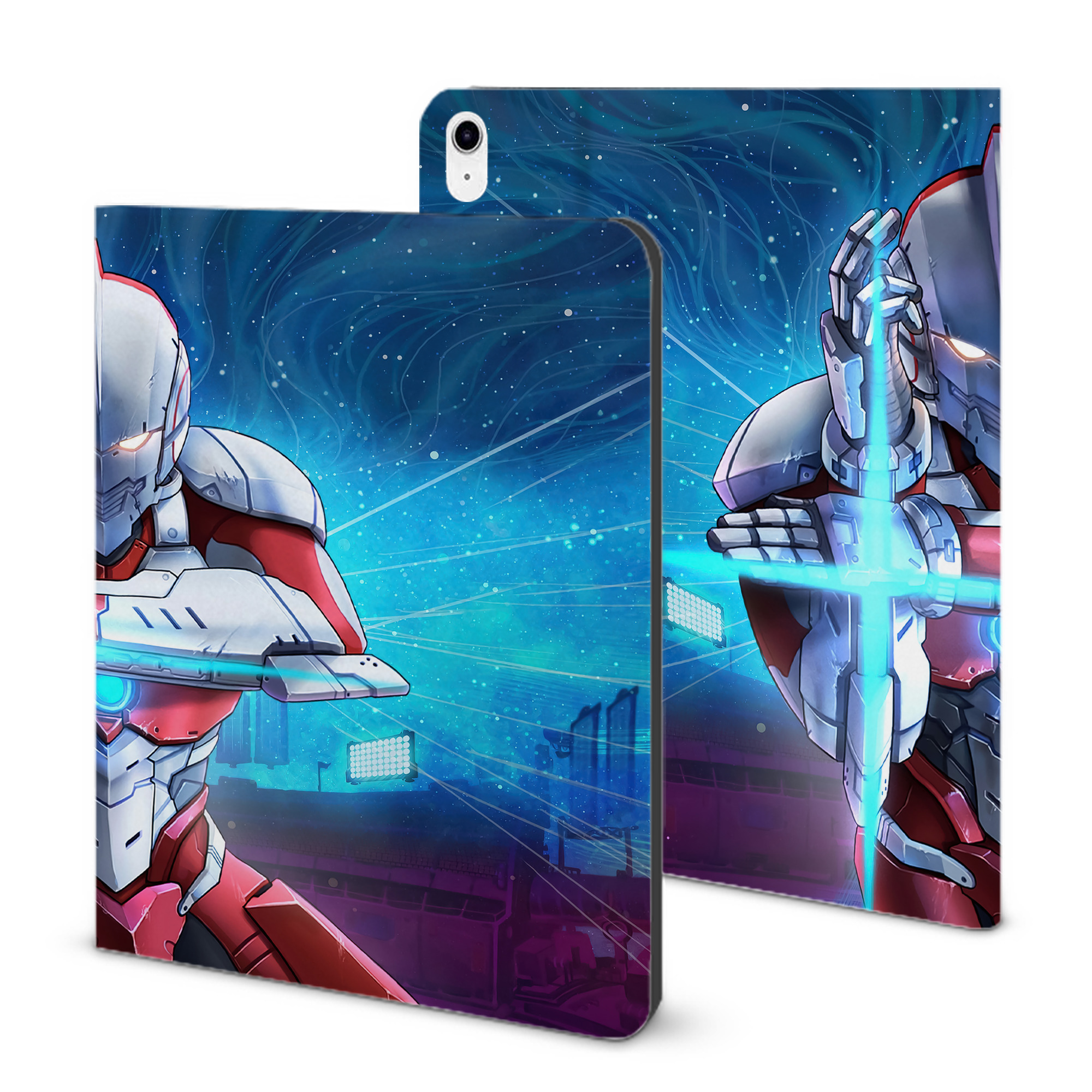 （画像用） ウルトラマン Ultraman IPad ケース ブック型 PUレザー TPU 耐衝撃 軽量 薄型 ペン収納なし 全面保護 IPad 各モデル対応